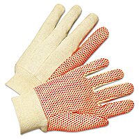 Dotted Canvas Gloves - Canvas Glove w/ Orange PVC Dots