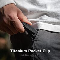 CIVIVI Clingman EDC Pocket Folding Knife, 2.99" Nitro-V, Liner Lock, Titanium Reversible Clip