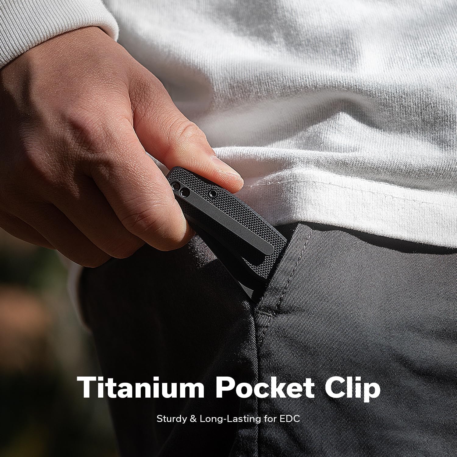 CIVIVI Clingman EDC Pocket Folding Knife, 2.99" Nitro-V, Liner Lock, Titanium Reversible Clip