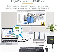 StarTech.com USB-C Docking Station (10-in-1, USB4), Up to 100W Charging for Laptop, 40Gbps Data Transfer, 2.5Gb Ethernet