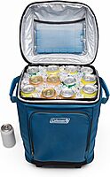 Coleman 42-Can Soft Rolling Cooler with Wheels, Leak-Proof Portable Insulated Chiller with 12+ Hour Ice Retention