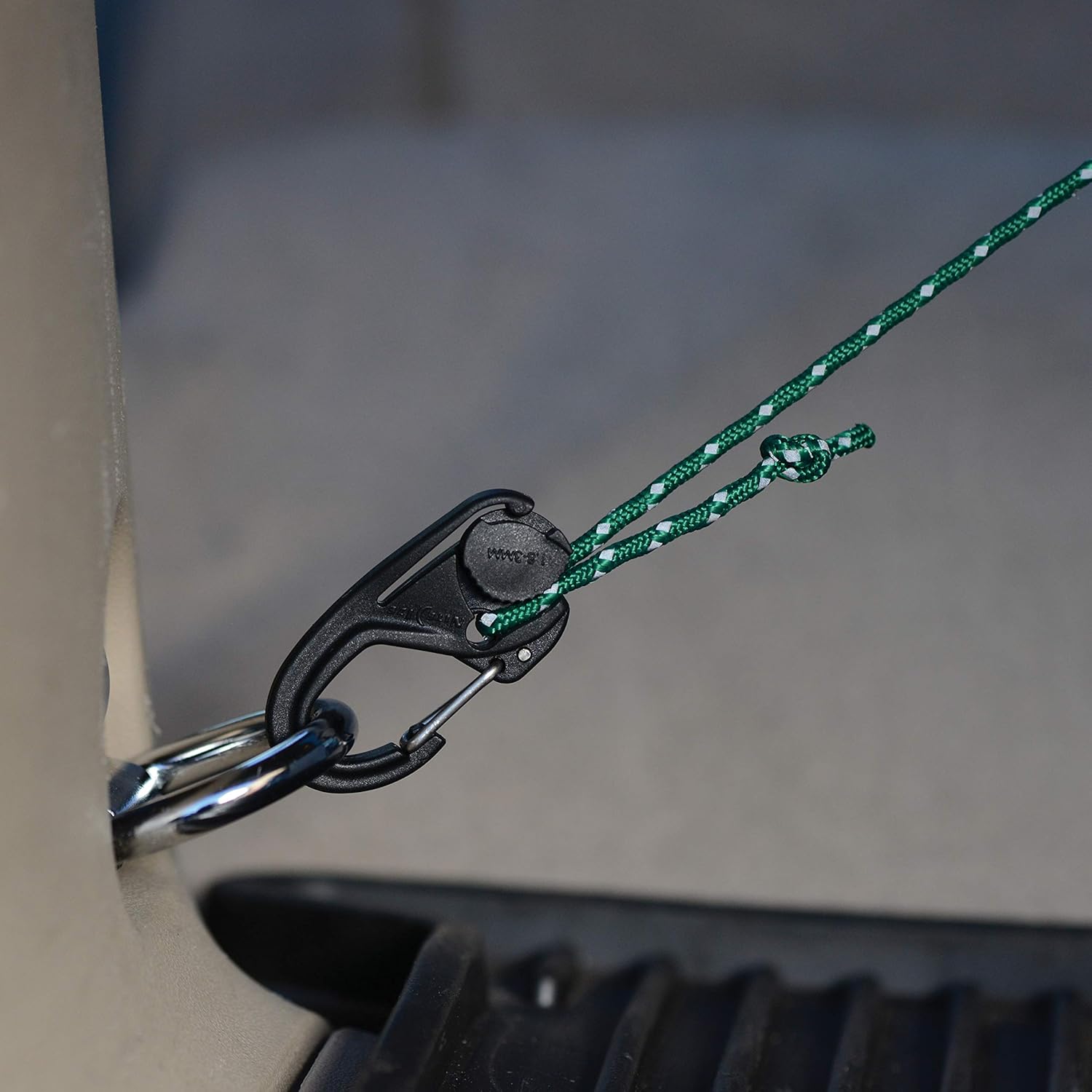 Nite Ize NCJ-25-2R3 CamJam Tie Down Rope Tightener with Carabiner Clip, 2-pack With Cord, Black, 2 Count