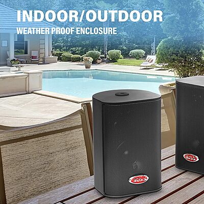 BOSS Audio Systems MR4.3 4-Inch 3-Way Marine Enclosed Speakers (Pair)