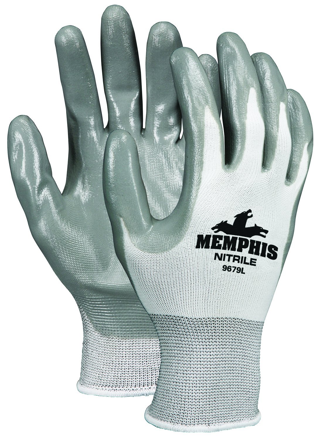 MCR Safety 9679 Nylon Shell Nitrile-Dipped Work Gloves