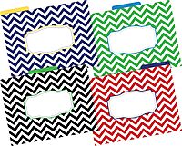 BARKER CREEK Designer File Folders, Nautical Chevron, Multicolor Chevrons on Outside, Bright Colors on Inside, Letter Size