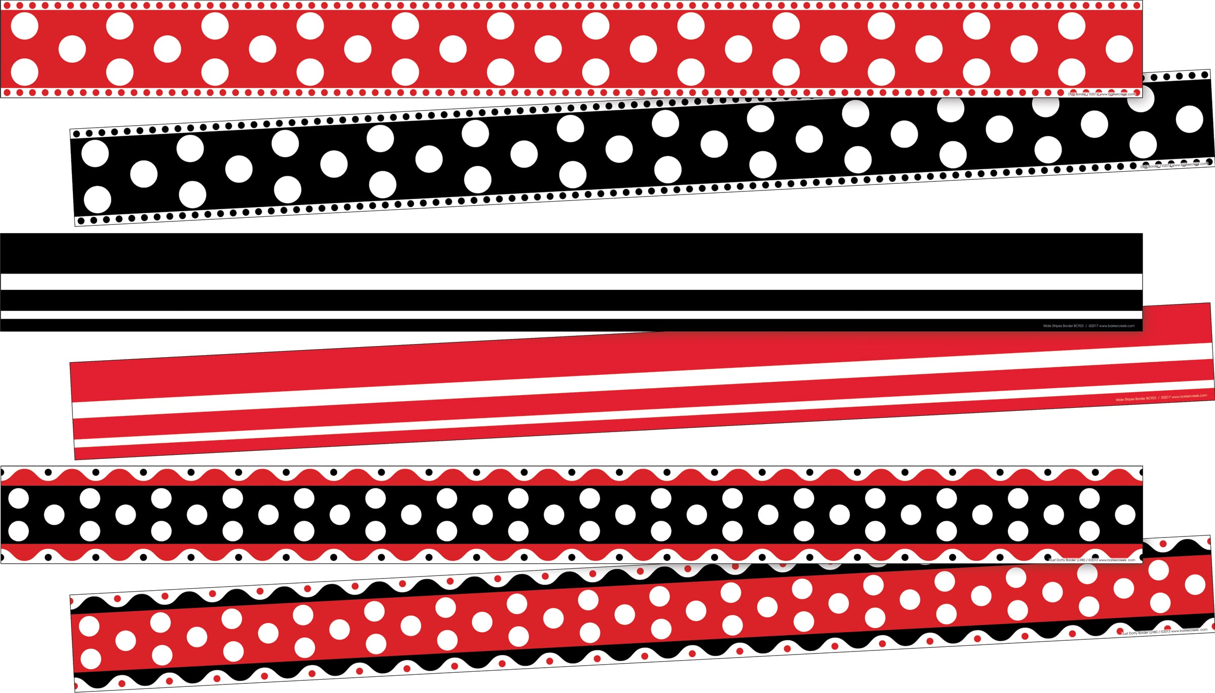 BARKER CREEK Double-Sided Trim Set of 3 Classroom Border Strips