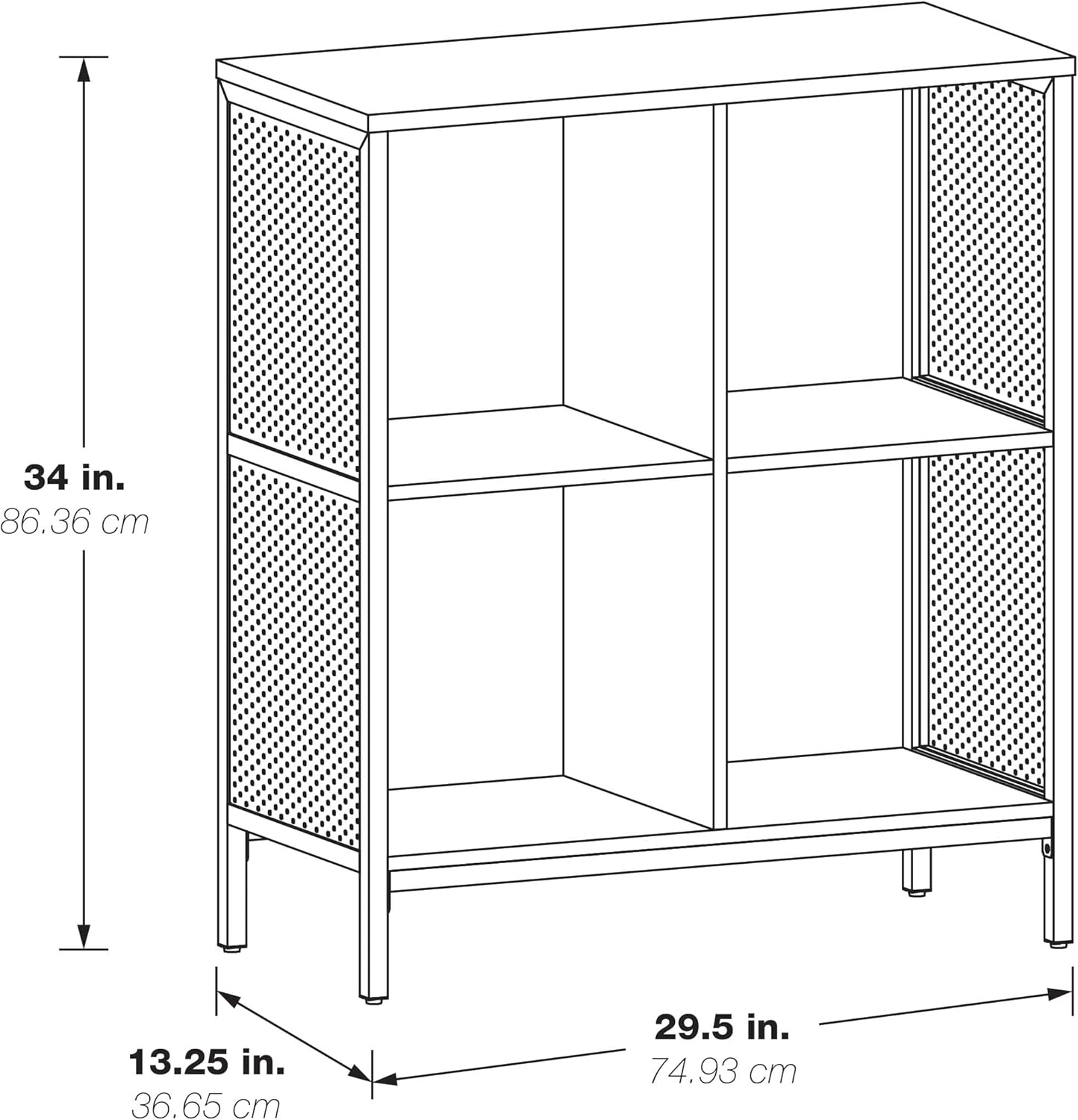 OSP Home Furnishings Ace Contemporary Modern Storage Bookcase