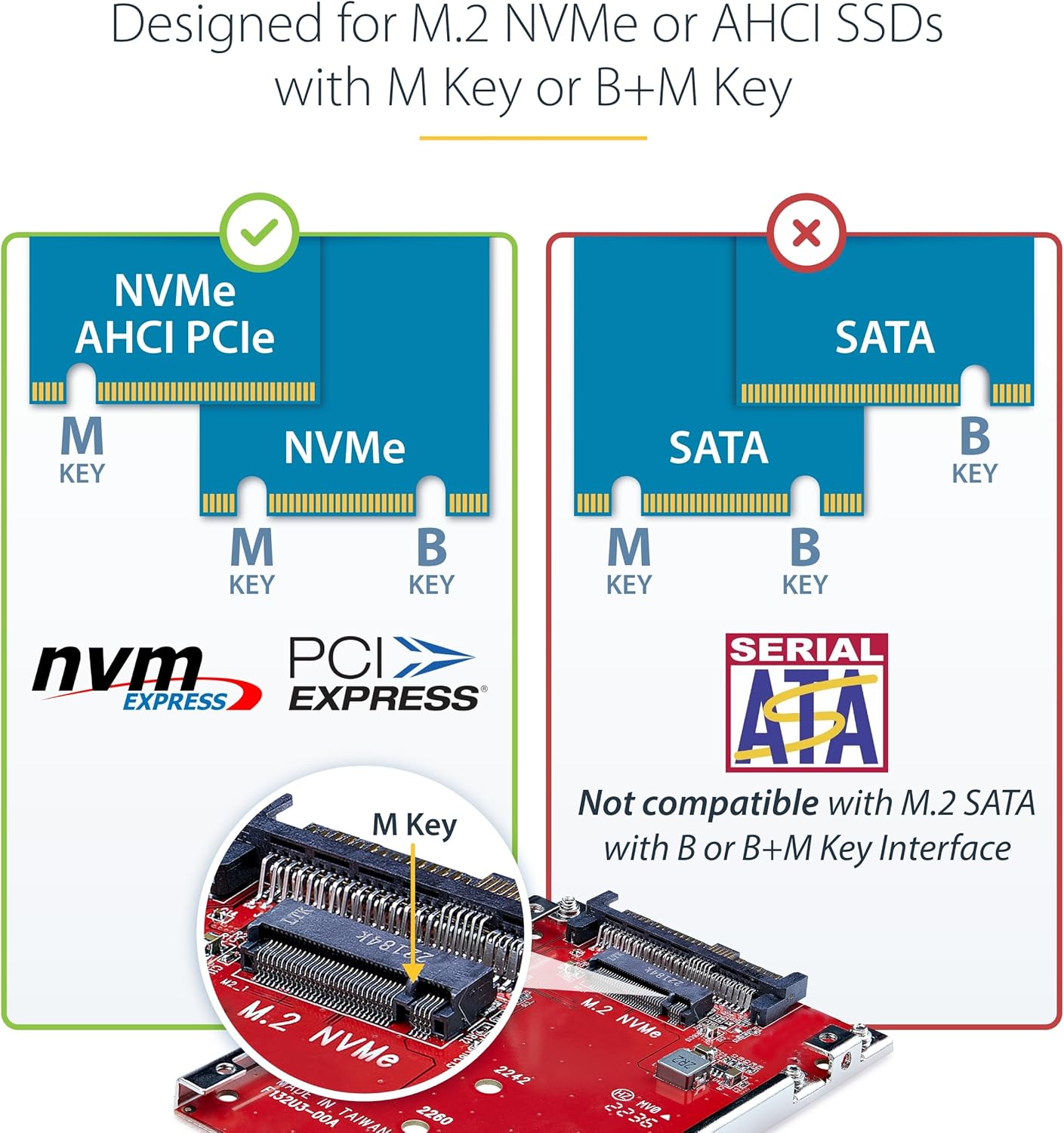 StarTech.com PCIe NVMe Host Adapters - M.2, U.2, U.3, SFF