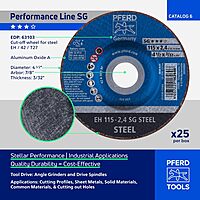 PFERD 63103 4-1/2" x 3/32" Cut-Off Wheel, 7/8" AH A 30 S SG - Type 27 (25pk)