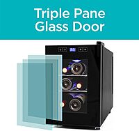 BLACK+DECKER Thermoelectric Wine Fridge with Triple-Pane Clear Glass Door
