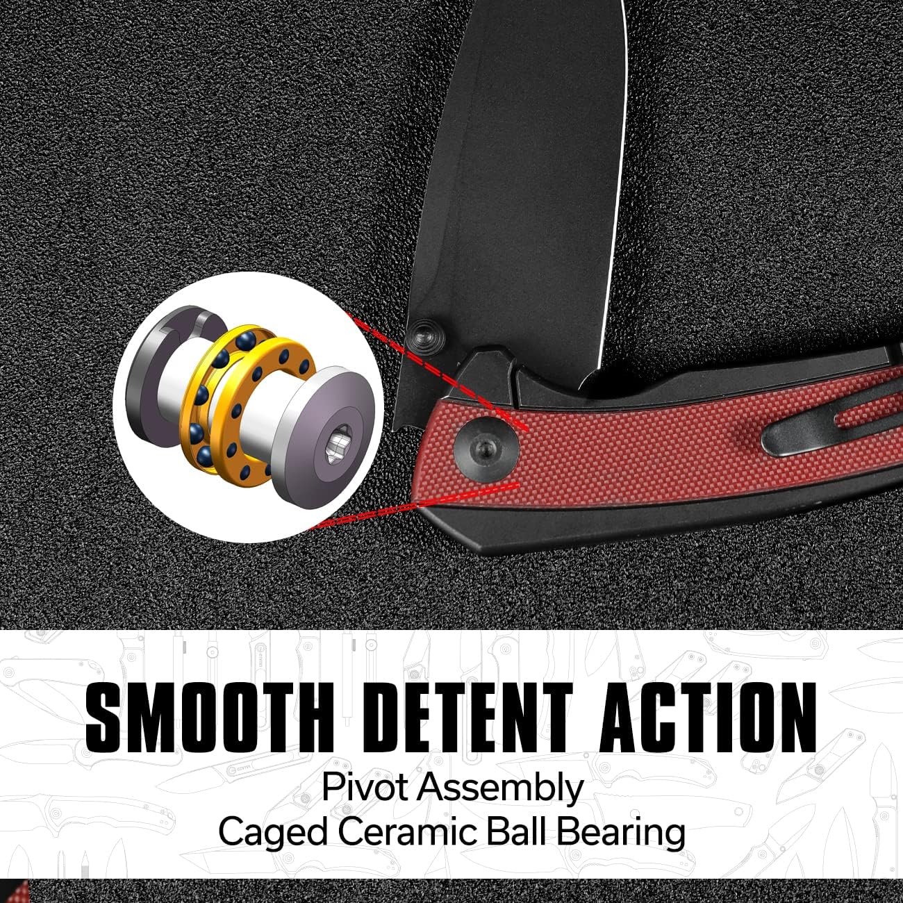 CIVIVI Teraxe Pocket Knife for EDC, 3.48-in Nitro-V Blade One Size Burgundy