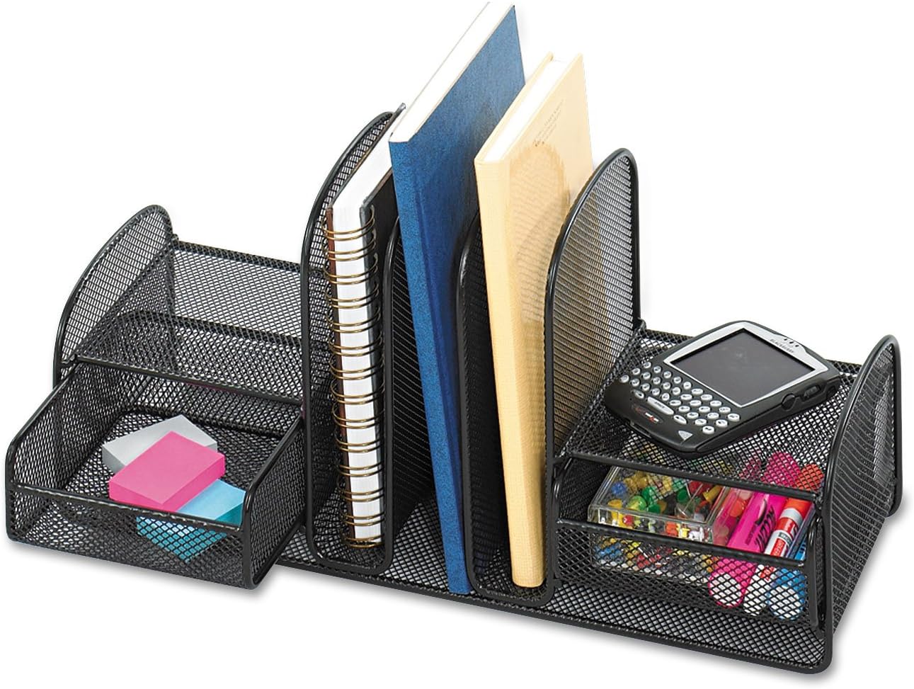 Safco Multipurpose Mesh Desktop Organizer, Onyx - Black