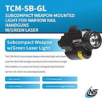 NIGHTSTICK TCM-5B Subcompact Weapon-Mounted Light - Short/Narrow Rail Models