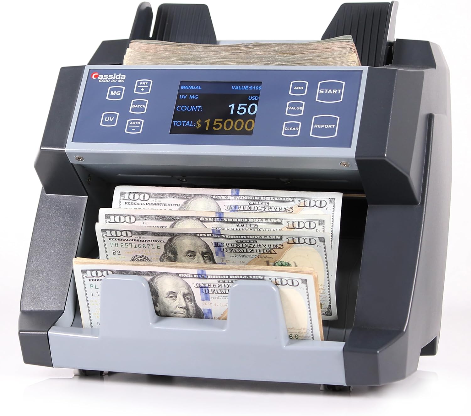 Cassida 6600 UV/MG – USA Business Grade Money Counter with UV/MG/IR Counterfeit Detection