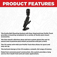 Scotty #151 Ball Mounting System with GearHead and Track, BLACK