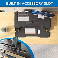 Mount-It! 38in Wide Height Adjustable Standing Desk Converter with Keyboard Tray