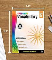 Spectrum 5th Grade Vocabulary Workbooks, Ages 10 to 11, Grade 5 Vocabulary, Reading Comprehension Context Clues