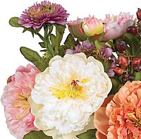 Nearly Natural 4689 Mini Peony Silk Arrangement, Assorted 10 x 10 x 10 Arrangement