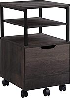 OSP Home Furnishings Contempo Mobile Cart, Ozark Ash