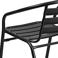 Flash Furniture Lila Black Metal Restaurant Stack Chair with Aluminum Slats Black Set of 1