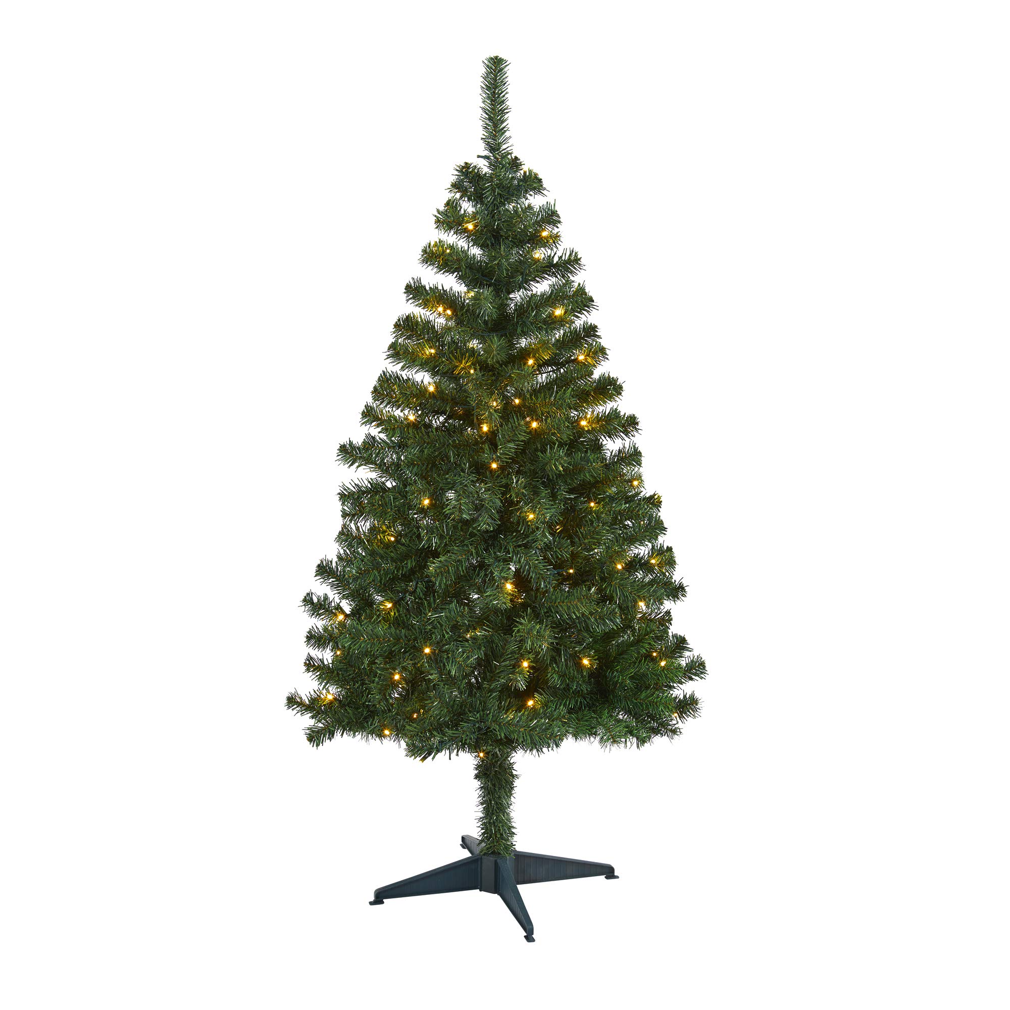 Nearly Natural 4ft. Northern Tip Pine Artificial Christmas Tree with 100 Clear LED Lights