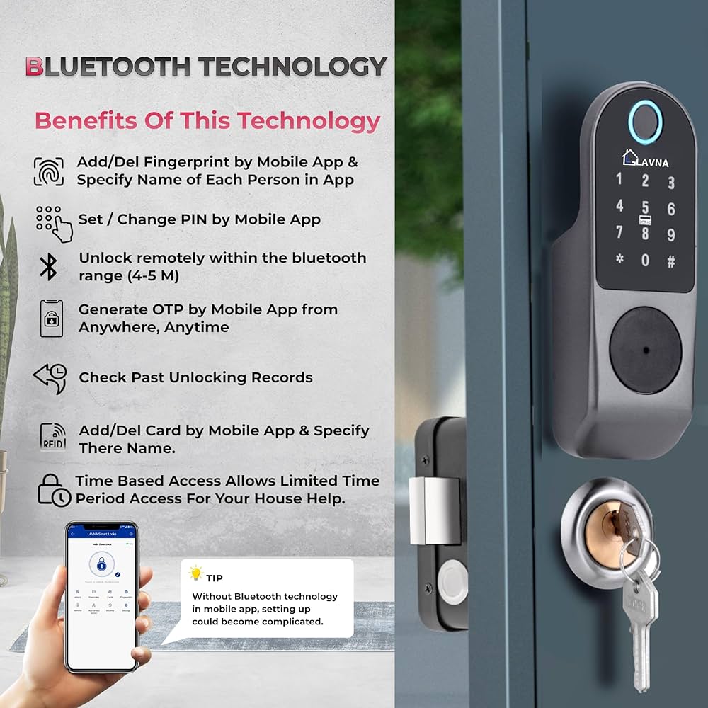 LAVNA LE50 Digital Door Lock | 6 Way Unlock |for Wooden/Metal Doors LAVNA LE50 Digital Door Lock | 6 Way Unlock |for Wooden/Metal Doors