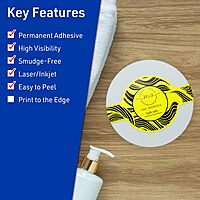 Avery Printable Wraparound Band Labels, Sure Feed Technology, 2-3/8" x 8", Neon Yellow