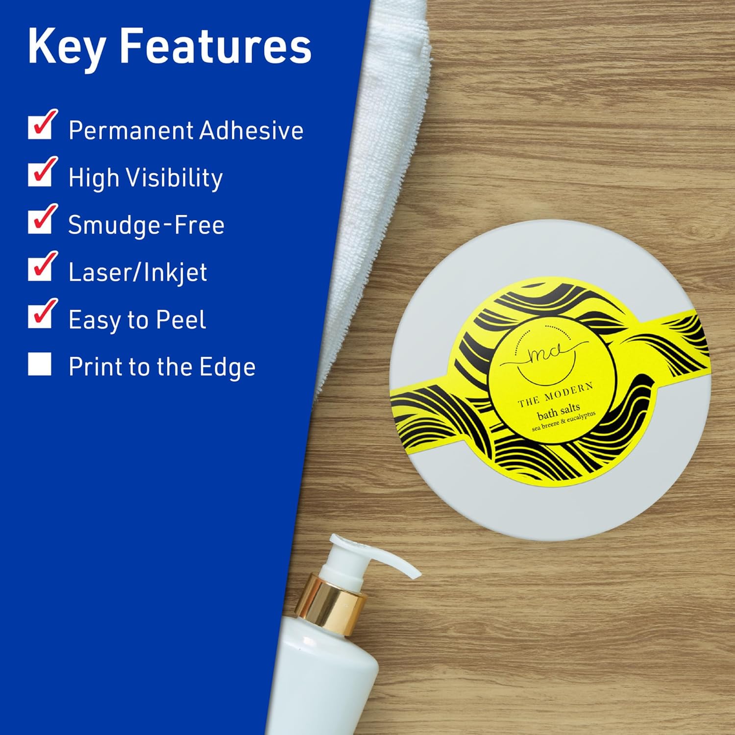 Avery Printable Wraparound Band Labels, Sure Feed Technology, 2-3/8" x 8", Neon Yellow