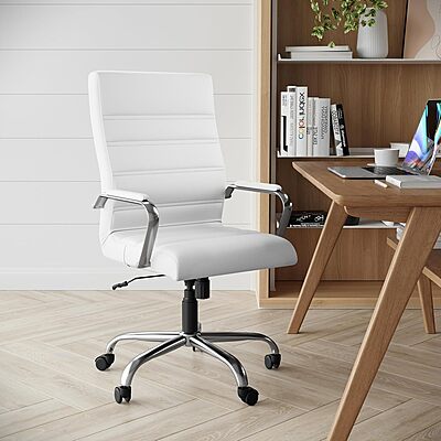 Flash Furniture Whitney Swivel LeatherSoft Desk Chair with Padded Seat and Armrests