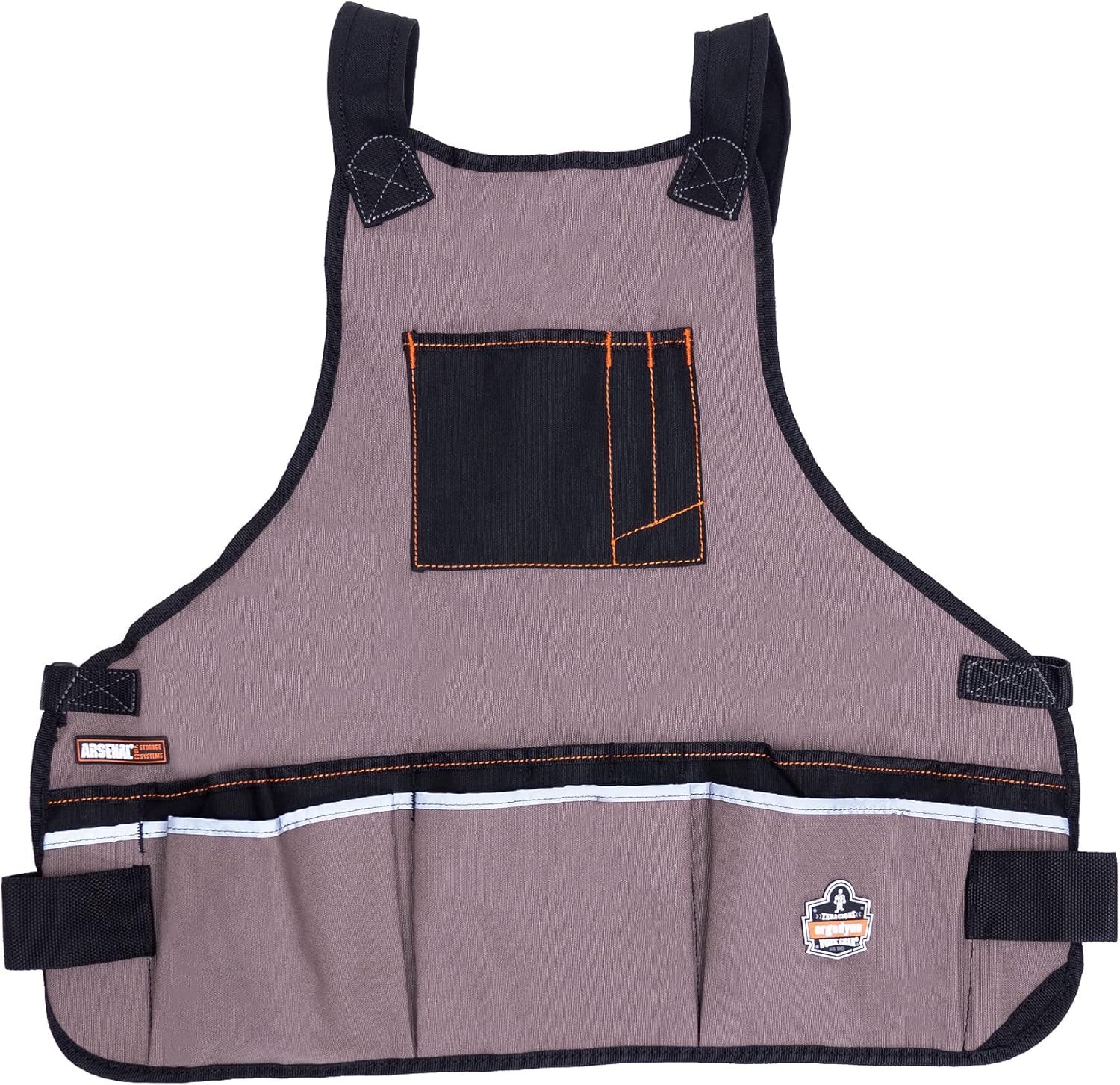 Ergodyne Arsenal 5700 Torso Length Work Tool Apron, 16-Pockets, Gray