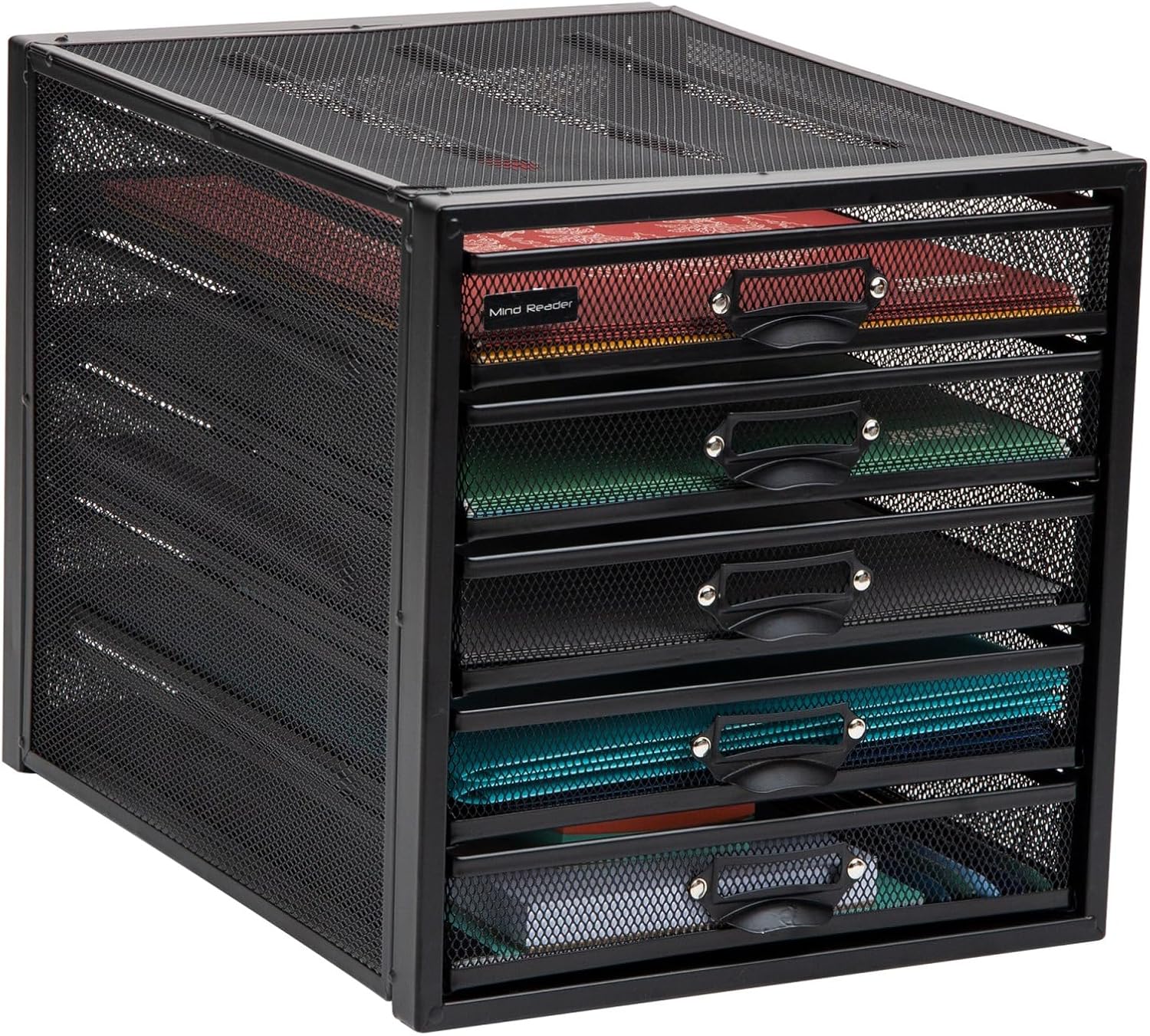 Mind Reader Metal Mesh Desk Organizer - Multi-Purpose Desktop File Storage