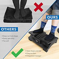 Mount-It! Ergonomic Footrest, Tilt Adjustable Individual Platforms, Height Adjustable Foot Rest with Massage Surface