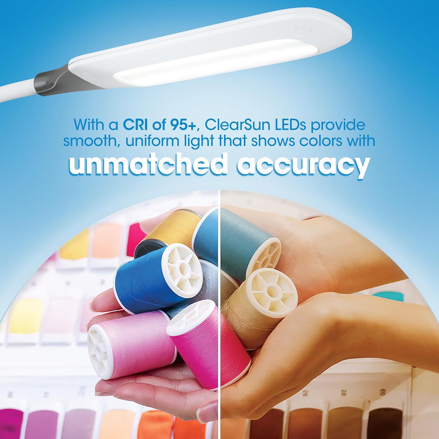 OttLite Enhance LED Sanitizing Desk Lamp with USB Charging – Eliminates up to 99.9% of Bacteria, Touch Activated