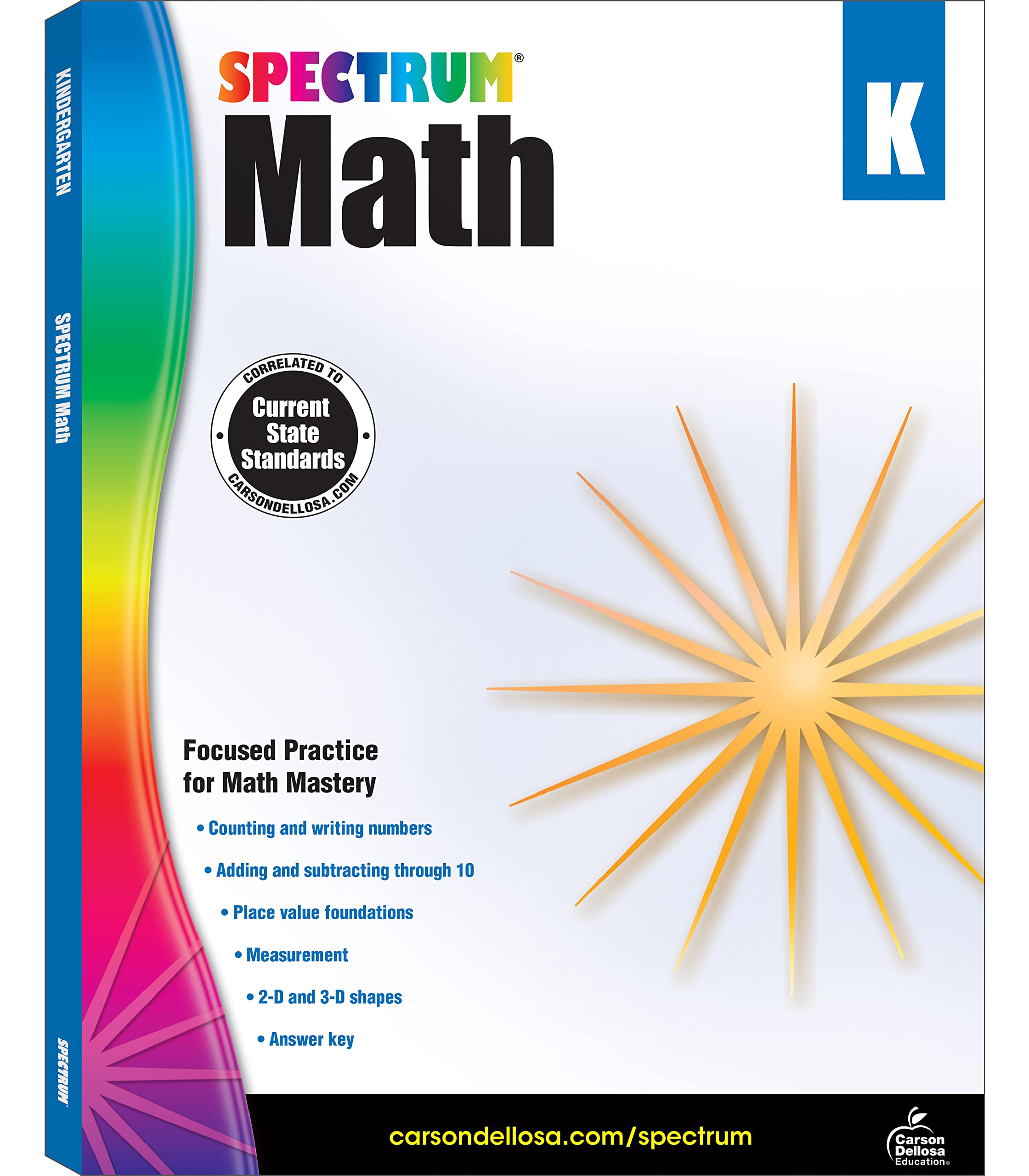 Spectrum Kindergarten Math Workbooks, Ages 5 to 6, Counting Numbers, Addition and Subtraction, Geometry and Place Value