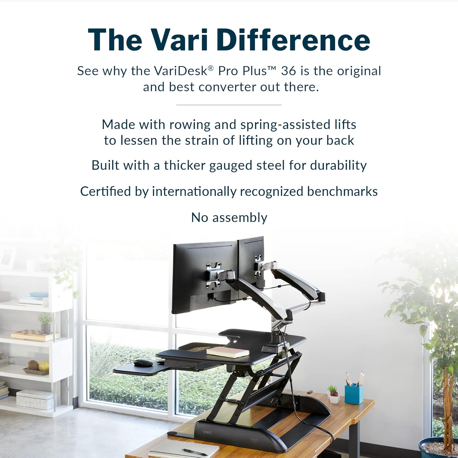 VARI VariDesk Pro Plus 36 Adjustable Standing Desk Converter