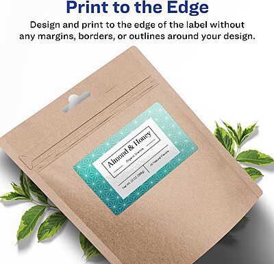 Avery Glossy White Rectangle Labels, Sure Feed Technology, 2.5" x 5", Print-to-The-Edge, Permanent Adhesive, Laser/Inkjet Printable