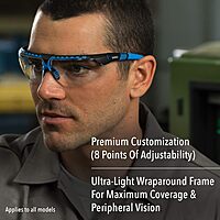 Uvex Honeywell Avatar Safety Glasses Black Frame with Clear Lens & Anti-Scratch Hardcoat (S2850)