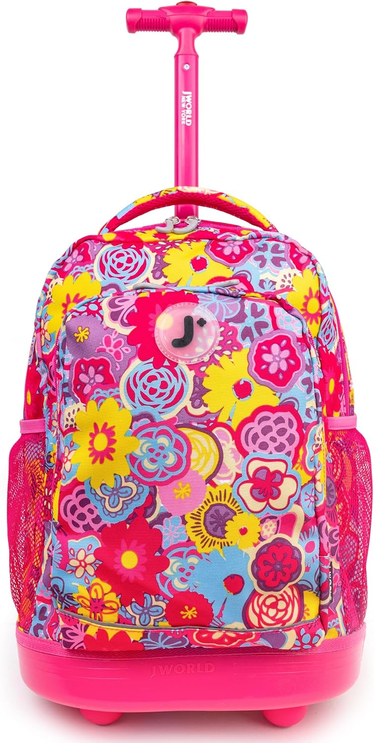 J World New York Kids' Sunny Rolling Backpack Adults, Poppy Pansy, One Size One Size Poppy Pansy