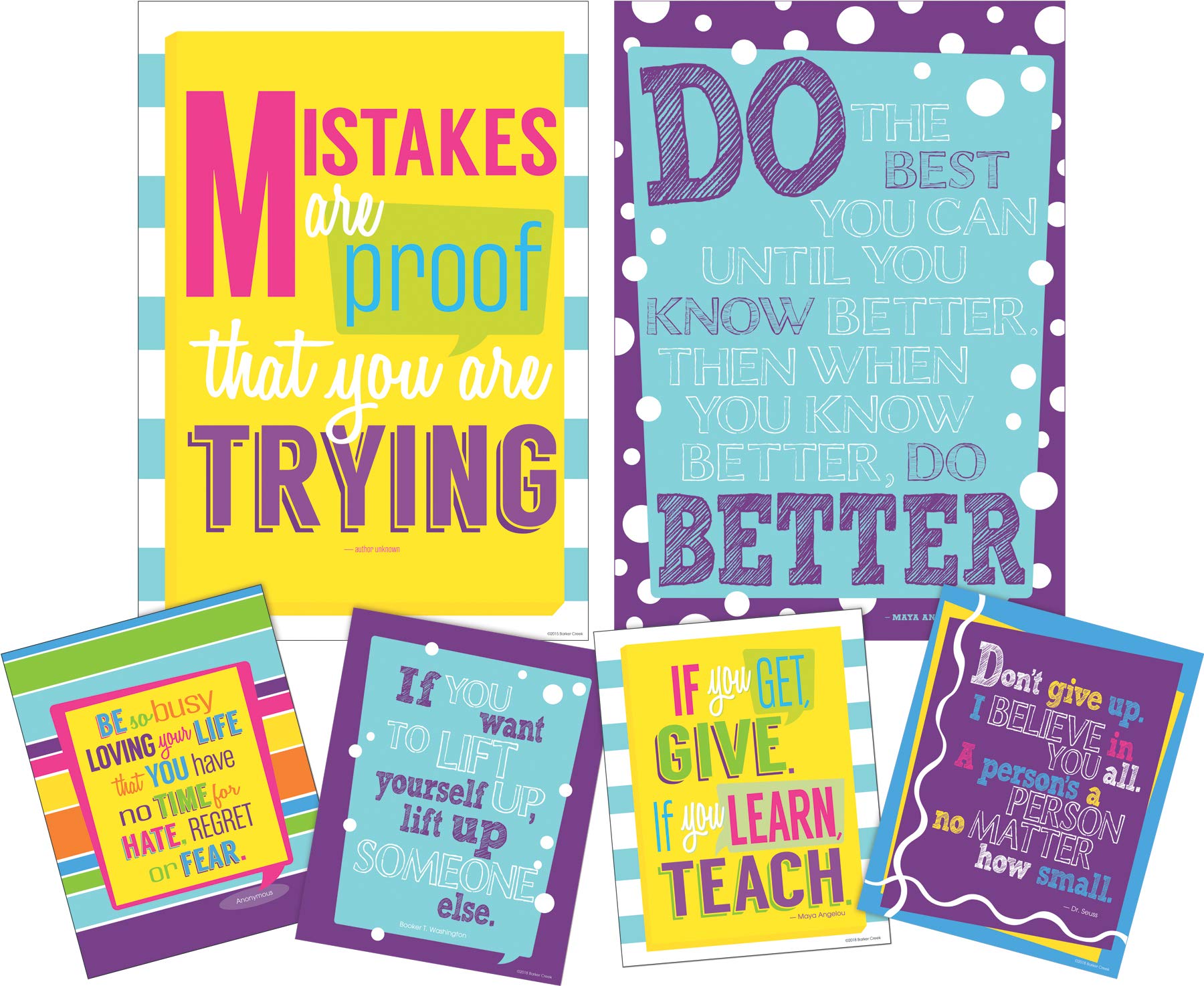 BARKER CREEK Art Print and Poster Set, Inspirational Classroom Decor