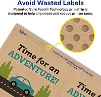 Avery Kraft Brown Rectangle Labels, Sure Feed Technology, 4.75" x 3.5", 60 Kraft Brown Labels, Print-to-The-Edge, Laser/Inkjet Printable 60 labels