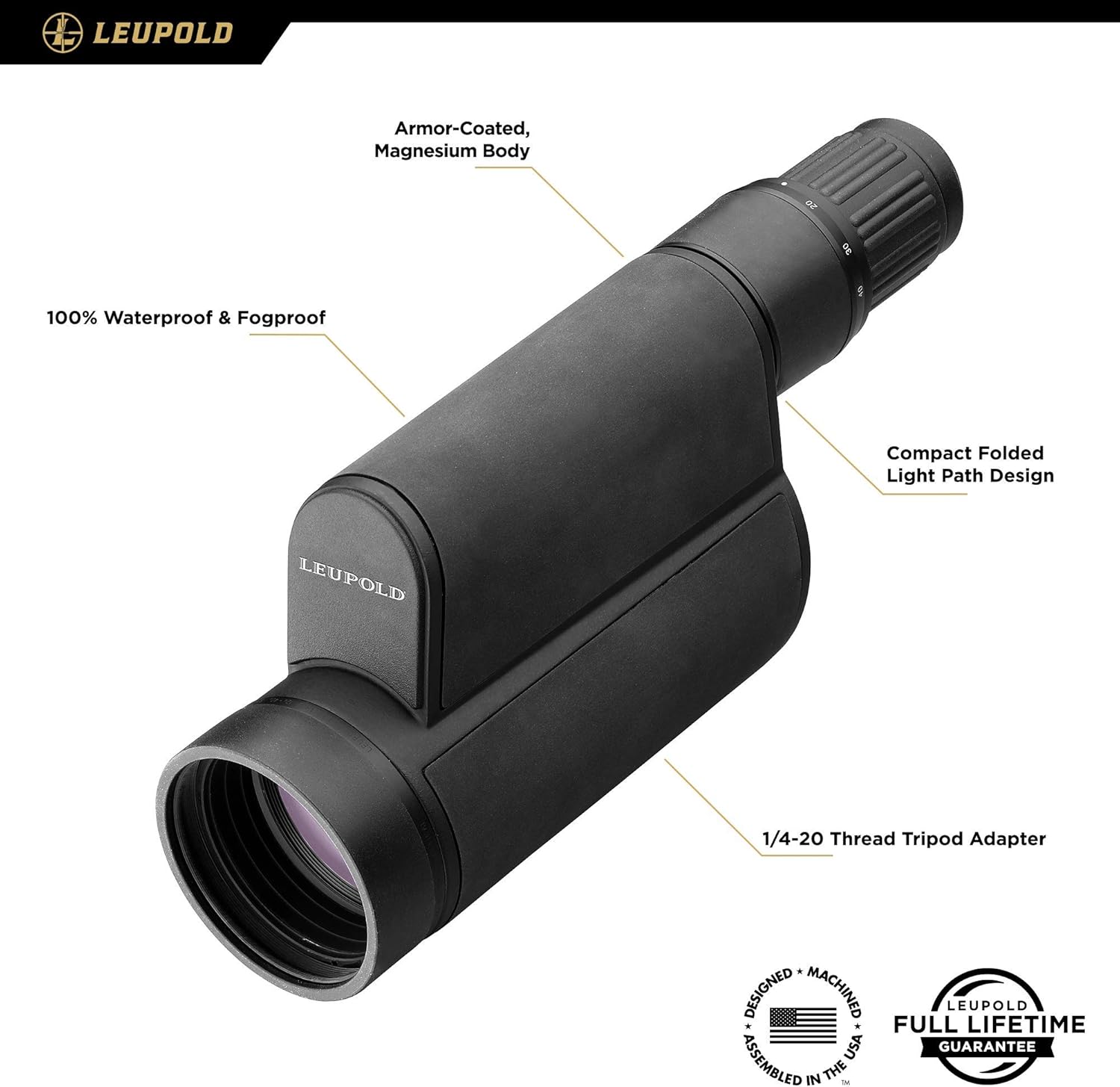 Leupold Mark 4 12-40x60mm Spotting Scope, TMR Reticle