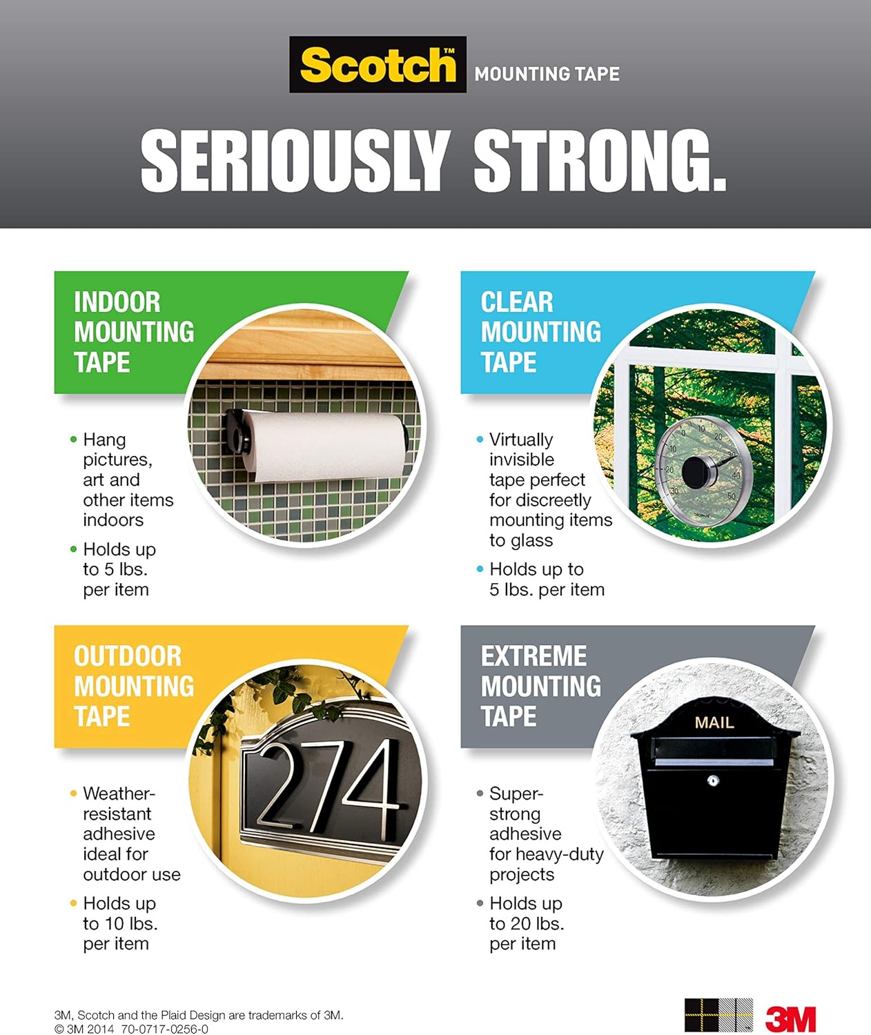 Scotch Mounting, Fastening & Surface Protection Scotch Permanent Outdoor,1 Inch x 450 Inches (4011-LONG) Mounting Tape