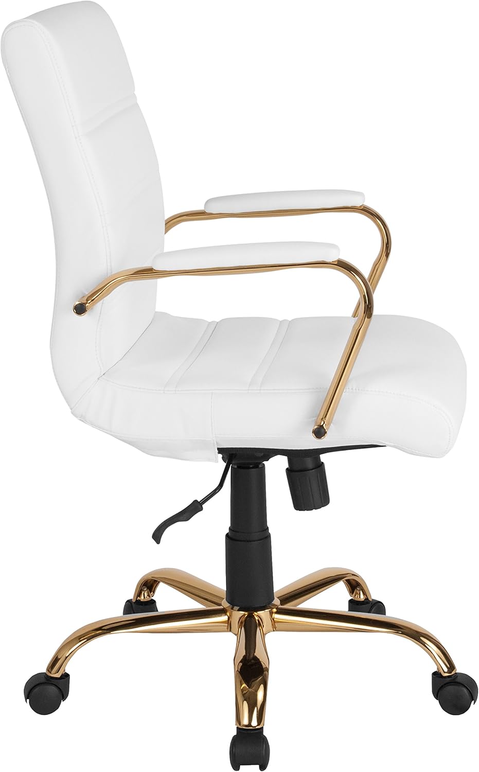 Flash Furniture Whitney Mid-Back Swivel LeatherSoft Desk Chair with Padded Seat and Armrests