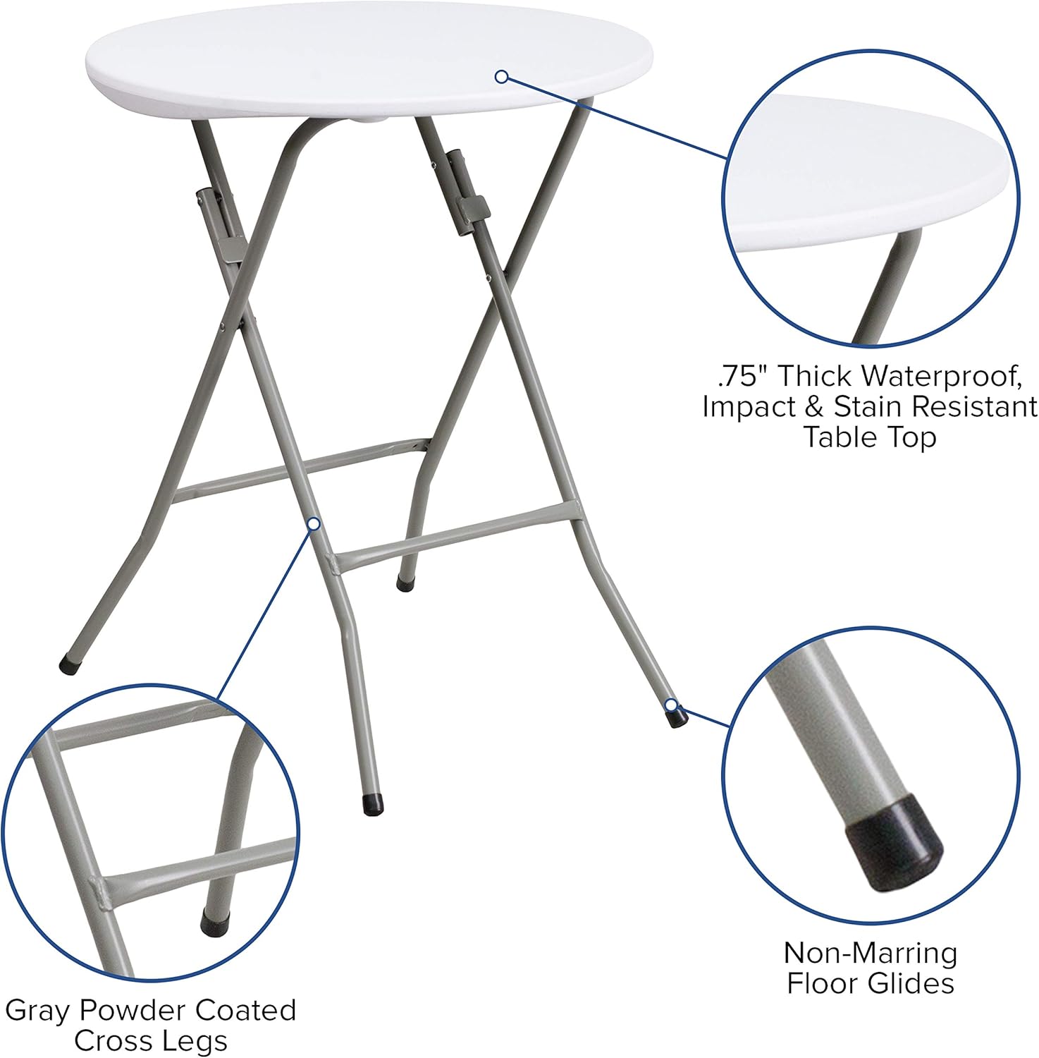 Flash Furniture Elon Round Plastic Folding Event Table