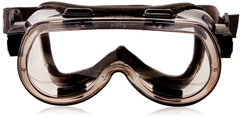MCR Safety 2400F Verdict Polyvinyl Chloride Strap Foam Lining Safety Goggle with Smoke Frame and Clear Lens, 1 Pair