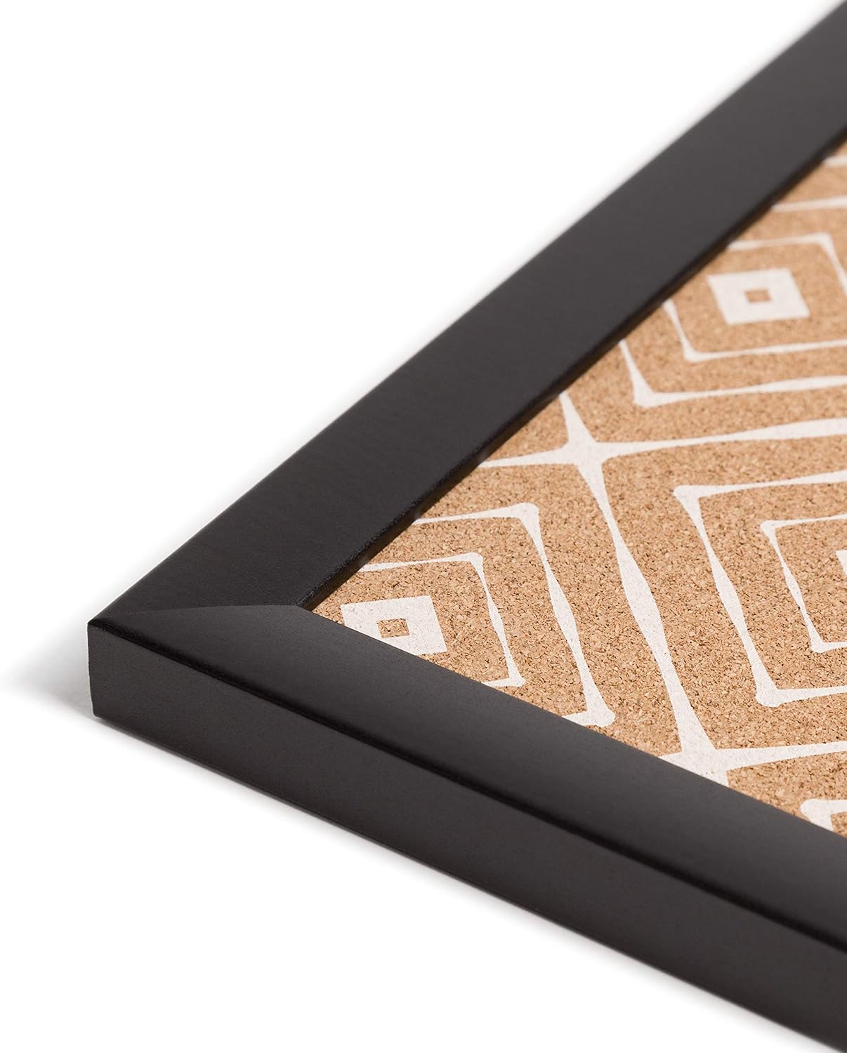 U BRANDS Fashion Cork Bulletin Board, Black Wood Frame