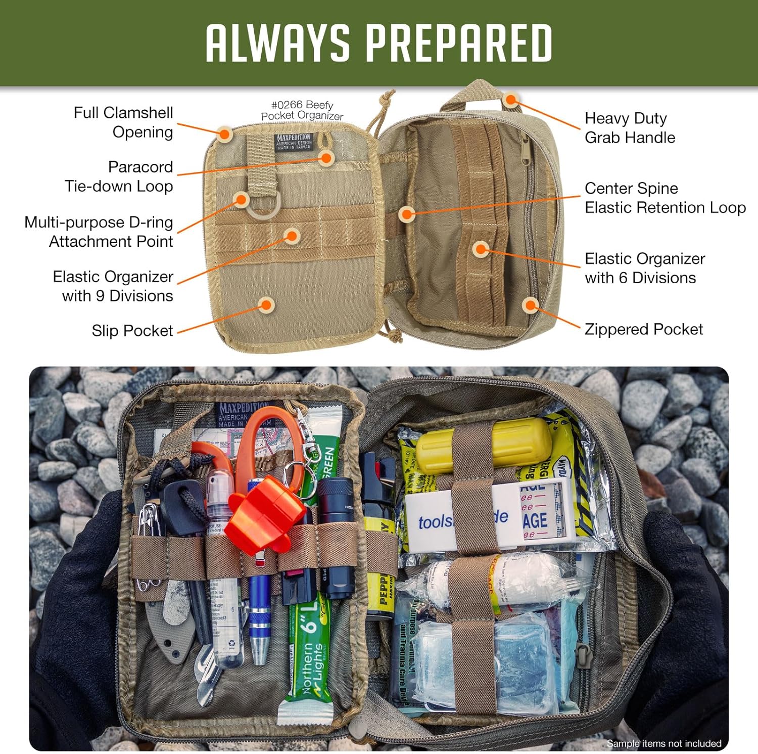 MAXPEDITION Beefy Pocket Organizer MOLLE-Compatible 1000D Nylon Tactical Pouch