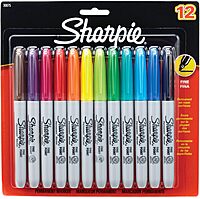 Sharpie 30075pp Fine Point Permanent Markers Assorted Colors 12 Count