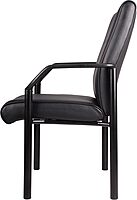 Boss Office Products Mid Back LeatherPlus Guest Chair in Black, 250 lbs
