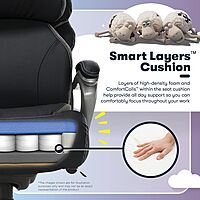Serta Jackson Big and Tall Executive Home Office Chair with Smart Layers Technology, Wide Seat Cushion